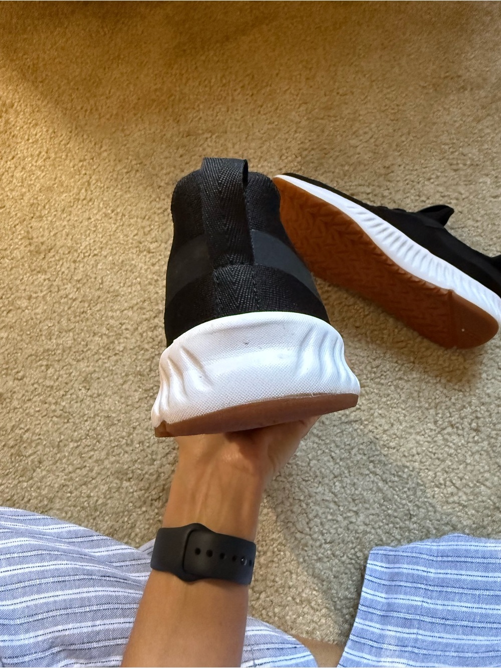 Saucony Black Knit Athletic Shoes with White Midsole and Gum Outsole - Picture 8 of 10
